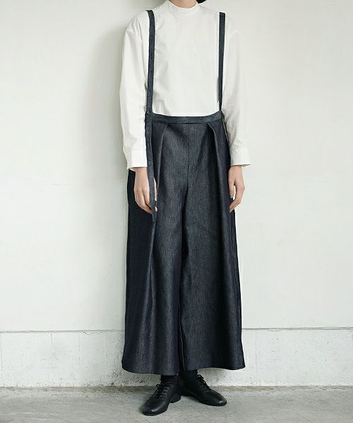 Mochi.モチ.denim wide suspenders pants [19SS-P02]