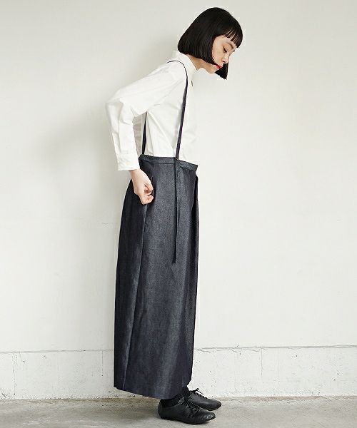 Mochi.モチ.denim wide suspenders pants [19SS-P02]