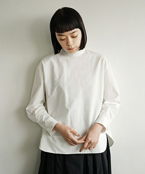 Mochi.モチ.petit high necked shirt [19SS-BL01/white]