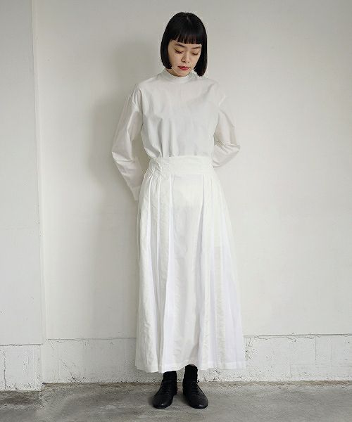 Mochi.モチ.tuck long skirt [19SS-SK01/white]