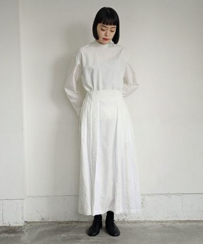 Mochi.モチ.tuck long skirt [19SS-SK01/white]