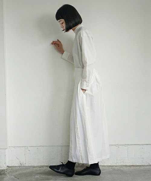 Mochi.モチ.tuck long skirt [19SS-SK01/white]