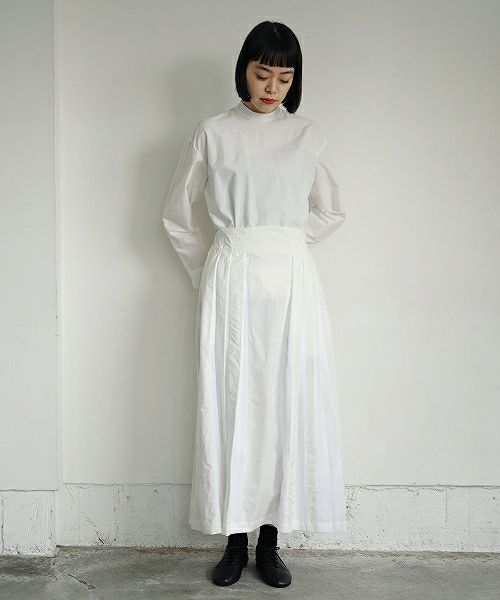 Mochi.モチ.tuck long skirt [19SS-SK01/white]