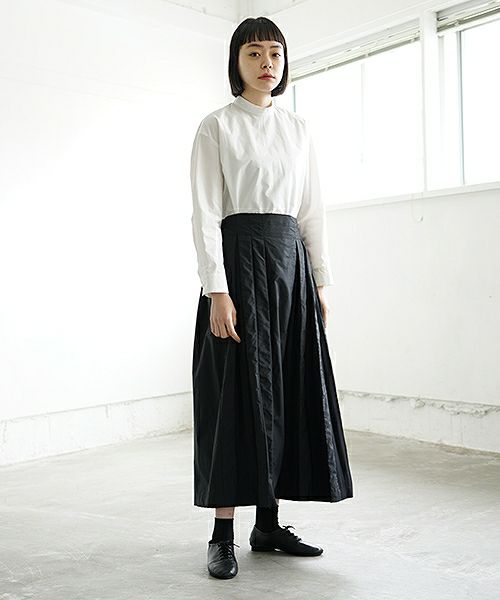 Mochi モチ tuck long skirt [19SS-SK01/black]