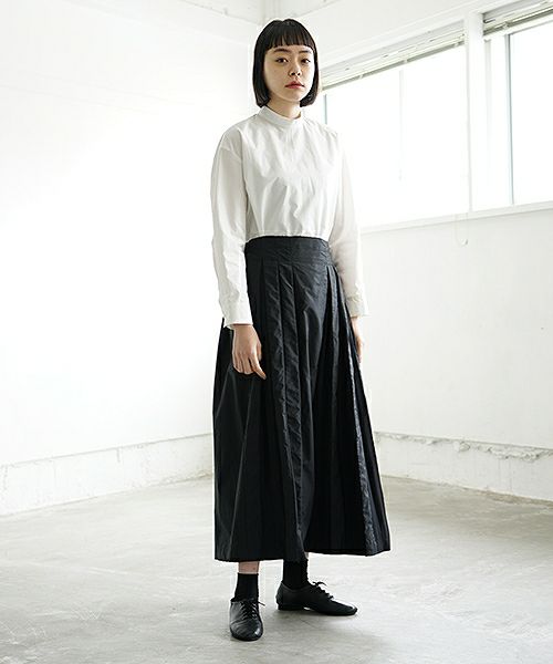 Mochi.モチ.tuck long skirt [19SS-SK01/black]