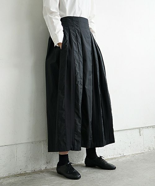 Mochi モチ tuck long skirt [19SS-SK01/black]