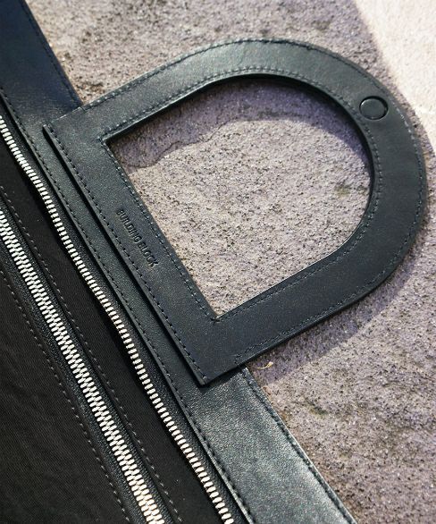 Building Block.ビルディングブロック.STENCIL DUFFEL IN BLACK CRINKLE[26/A.BLACK]