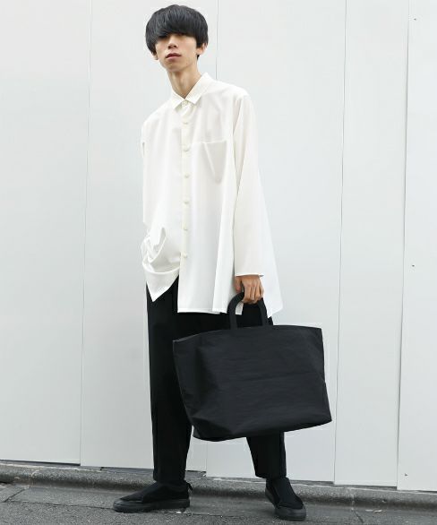 Building Block.ビルディングブロック.STENCIL DUFFEL IN BLACK CRINKLE[26/A.BLACK]