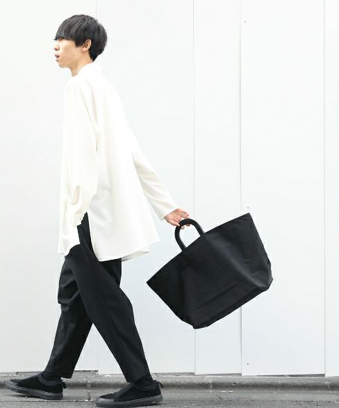 Building Block.ビルディングブロック.STENCIL DUFFEL IN BLACK CRINKLE[26/A.BLACK]