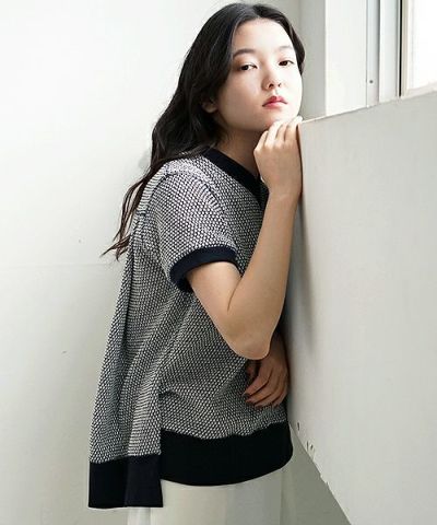 SWANLAKE.バックフレアーニット [CT-1165/OFF-NAVY]