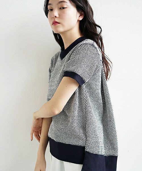 SWANLAKE.バックフレアーニット [CT-1165/OFF-NAVY]