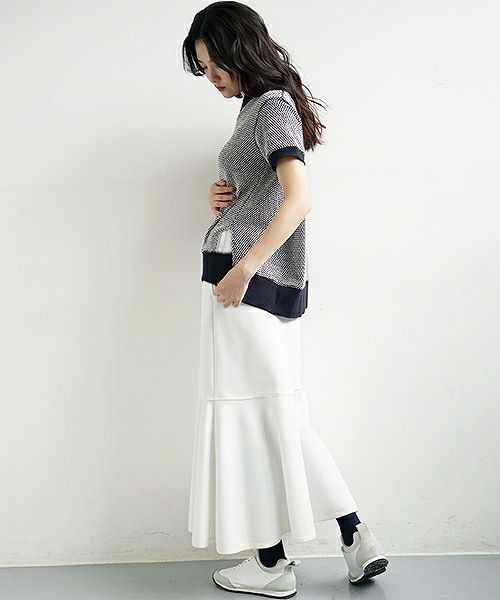 SWANLAKE.バックフレアーニット [CT-1165/OFF-NAVY]