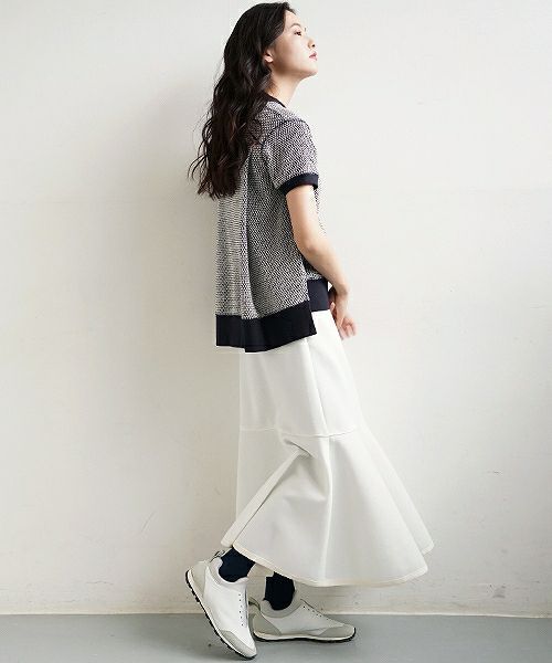 SWANLAKE.バックフレアーニット [CT-1165/OFF-NAVY]