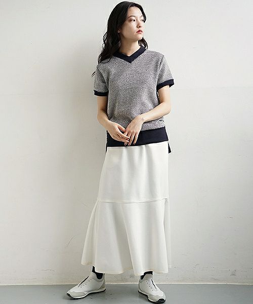 SWANLAKE.バックフレアーニット [CT-1165/OFF-NAVY]