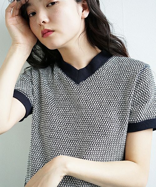 SWANLAKE.バックフレアーニット [CT-1165/OFF-NAVY]