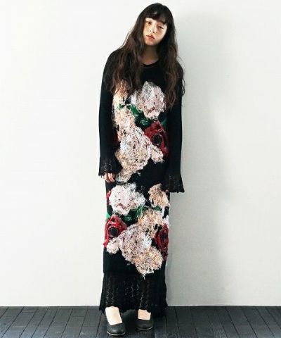 malamutePalm maison別注・薔薇ジャガードワンピース [mlm 19SS-KN00