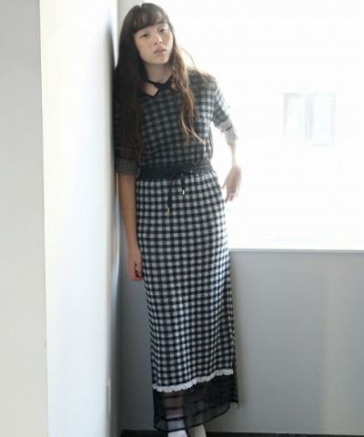 malamute.gingham check skirt [mlm 19SS-SK09 / BLACK]