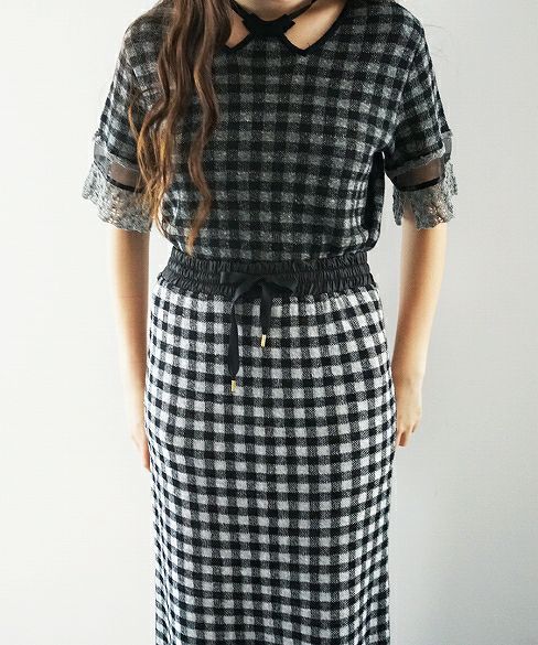 malamute.gingham check skirt [mlm 19SS-SK09 / BLACK]