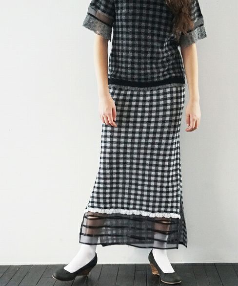 malamute.gingham check skirt [mlm 19SS-SK09 / BLACK]