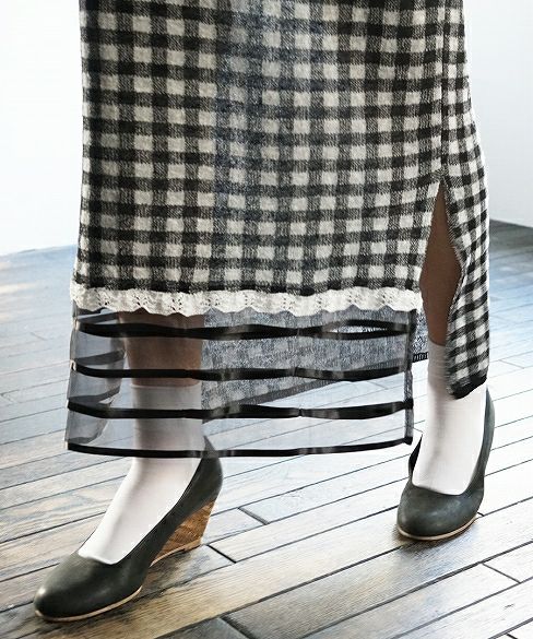 malamute.gingham check skirt [mlm 19SS-SK09 / BLACK]