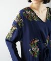 JUN OKAMOTO.祖母がよく描いてくれたガーベラのワンピース[RO-33203/NAVY]