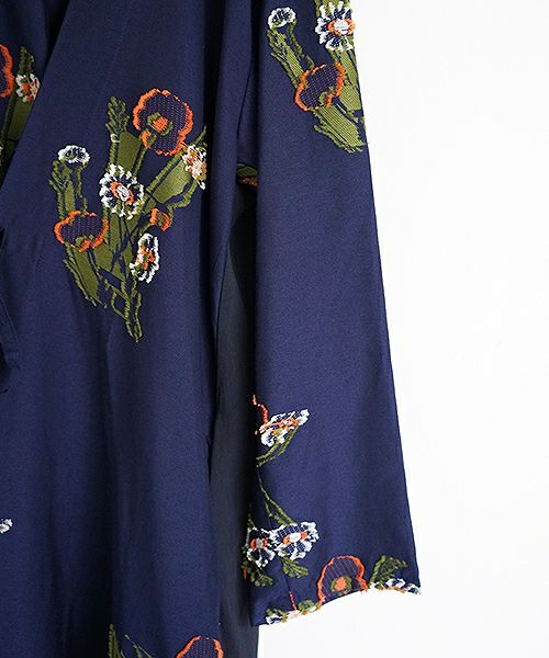 JUN OKAMOTO.祖母がよく描いてくれたガーベラのワンピース[RO-33203/NAVY]
