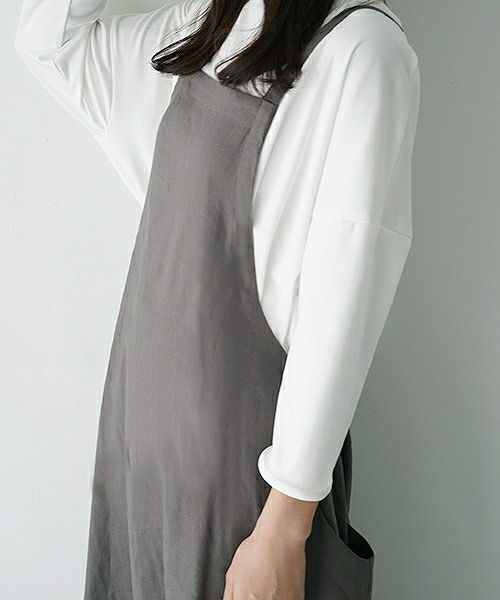 Mochi.モチ.french linen jumper skirt [915-op01/grey]