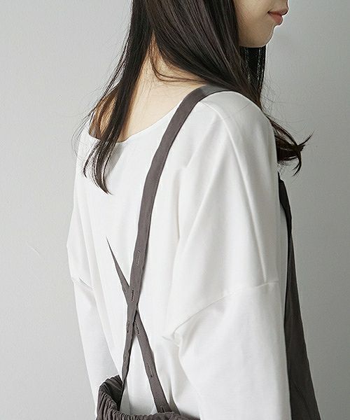 Mochi.モチ.french linen jumper skirt [915-op01/grey]