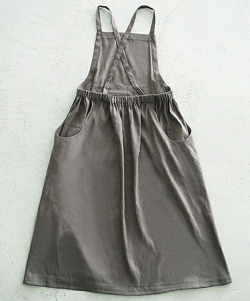Mochi.モチ.french linen jumper skirt [915-op01/grey]