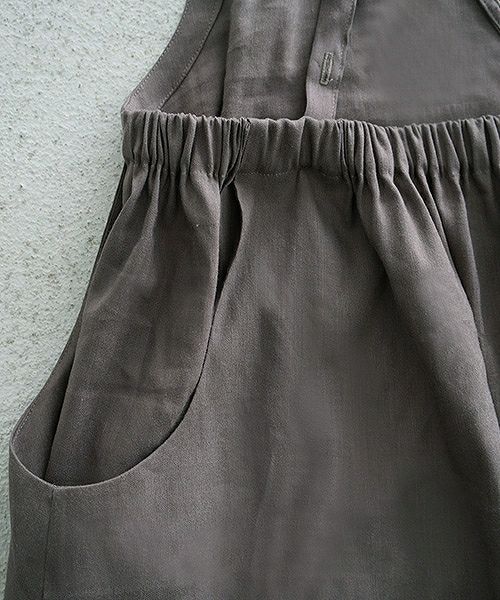 Mochi.モチ.french linen jumper skirt [915-op01/grey]