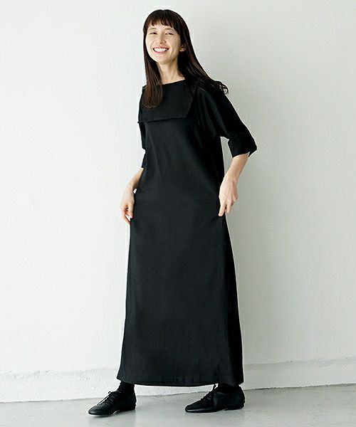 Mochi.モチ.linen dress [915-op02/black]