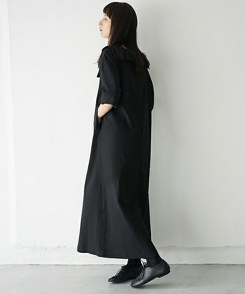 Mochi.モチ.linen dress [915-op02/black]