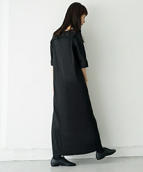 Mochi.モチ.linen dress [915-op02/black]