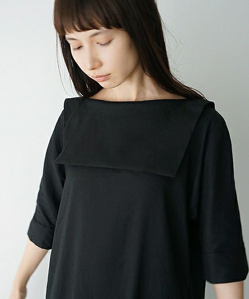 Mochi.モチ.linen dress [915-op02/black]