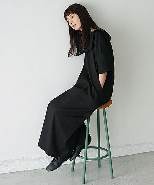 Mochi.モチ.linen dress [915-op02/black]