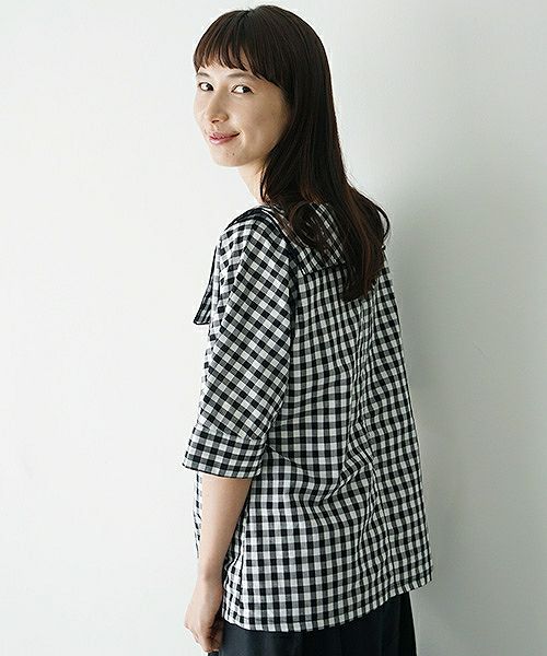 Mochi.モチ.gingham check blouse [915-bl02]