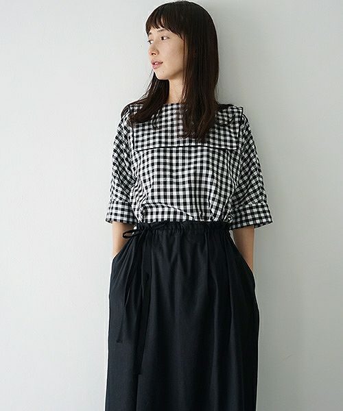 Mochi.モチ.gingham check blouse [915-bl02]
