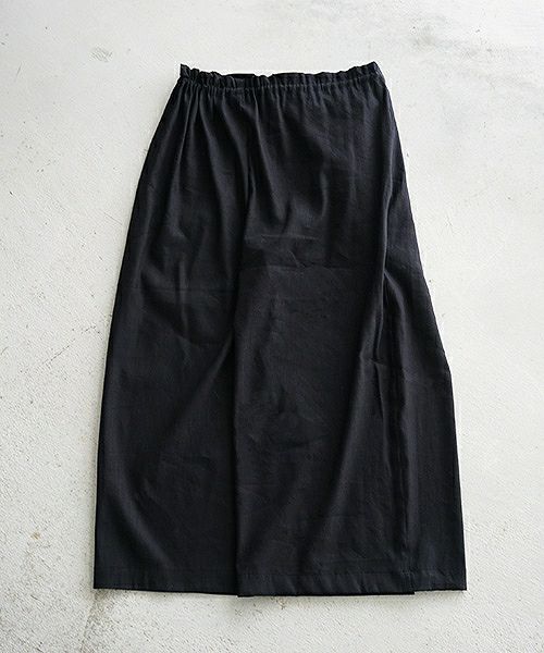 Mochi.モチ.french linen wrap wide pants [black]
