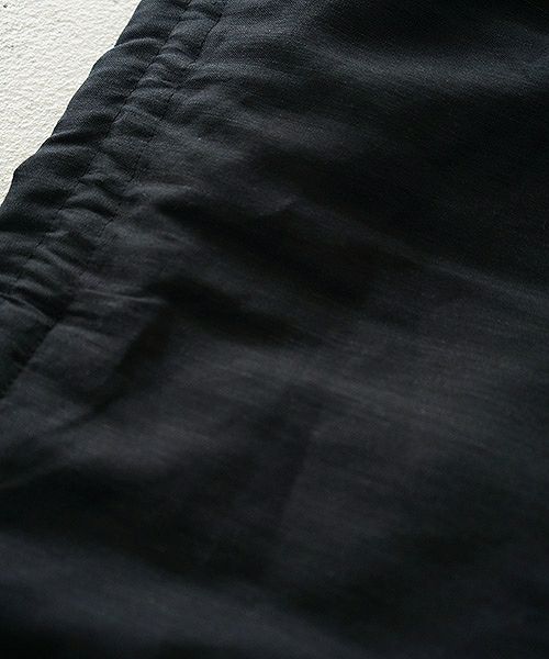Mochi.モチ.french linen wrap wide pants [black]