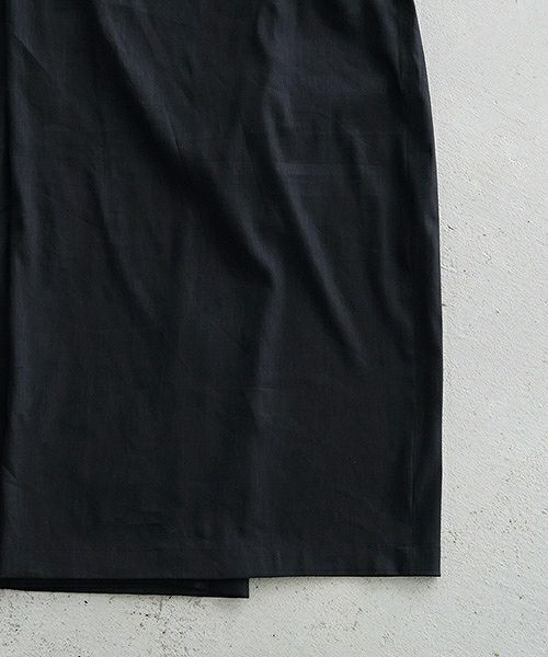 Mochi.モチ.french linen wrap wide pants [black]