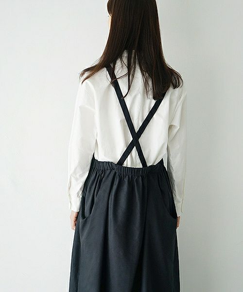 Mochi.モチ.french linen jumper skirt [915-op01/black]