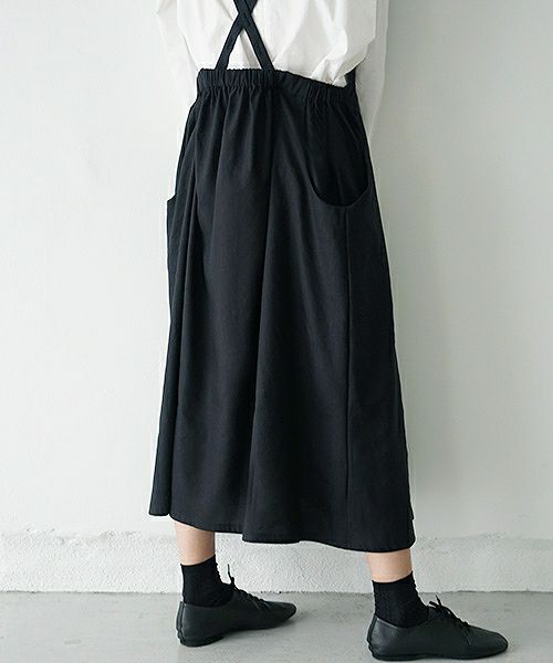 Mochi.モチ.french linen jumper skirt [915-op01/black]