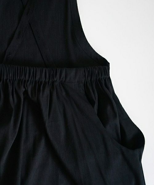 Mochi.モチ.french linen jumper skirt [915-op01/black]