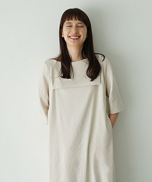 Mochi.モチ.linen dress [915-op02/light beige]