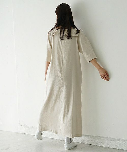 Mochi.モチ.linen dress [915-op02/light beige]