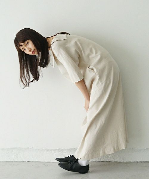 Mochi.モチ.linen dress [915-op02/light beige]