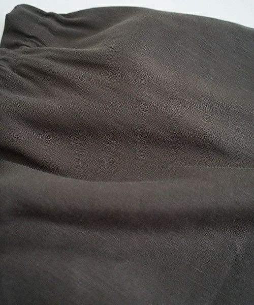 Mochi.モチ.french linen wrap wide pants [charcoal grey]