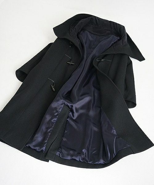 hatra ハトラ.coat-Toggle Calm Coat[OU06-Black]