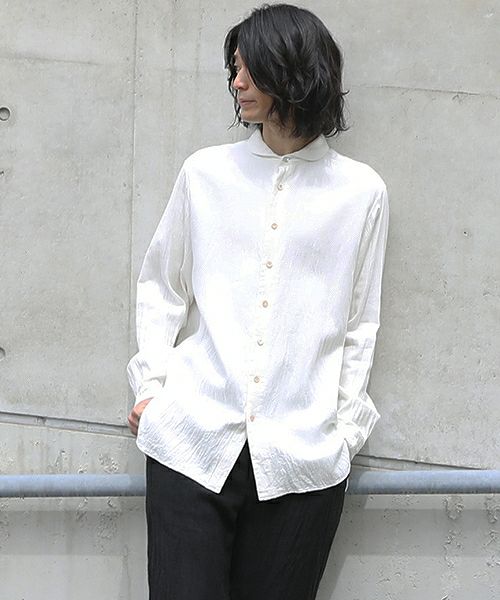 suzuki takayuki スズキタカユキ one-piece-shawl-collar shirt[A203-04/nude]