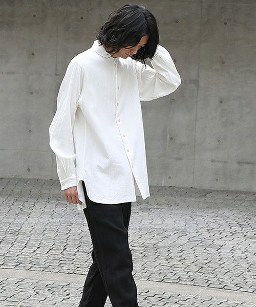 suzuki takayuki.スズキタカユキ.one-piece-shawl-collar shirt[A203-04/nude]